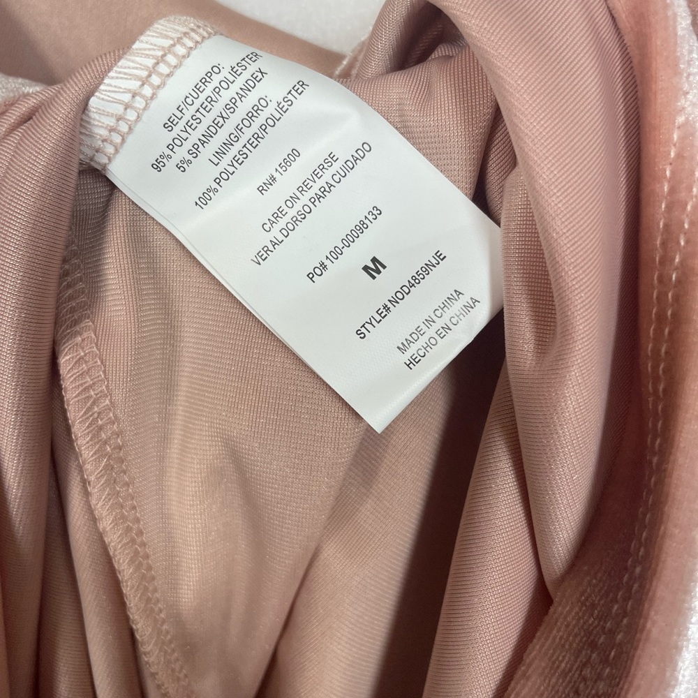 Blush Pink Crushed Velvet Mini Dress - Picture 3 of 6